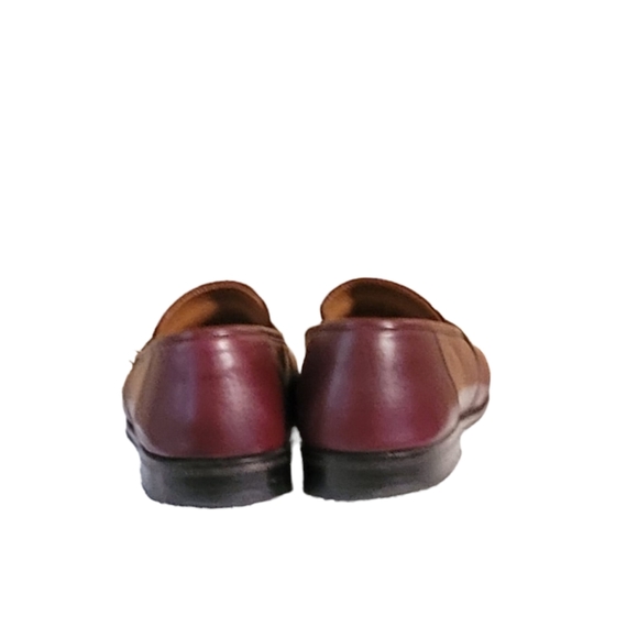 Men Vintage Leather Burgundy Loafers By Magnanni Size 8M Made In Spain - Picture 4 of 11